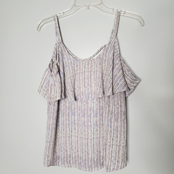 Apt. 9 Cold Shoulder Polka Dot Tank Top S - Picture 1 of 5